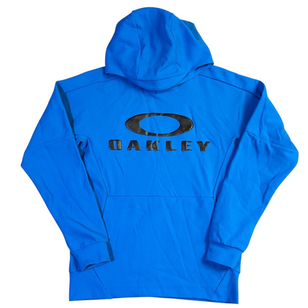 Oakley Enhanced Mobility Fleece Big Puffy Print Logo Hoodie Blue Men’s M NWOT